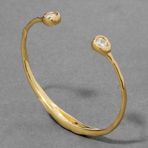 Asterales Crystal Skinny Capped Cuff Bracelet