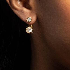 Asterales Gold Molten Front Back Earring