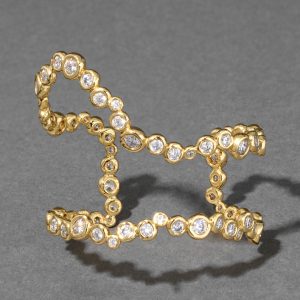Asterales Gold Open Wave Cuff Bracelet