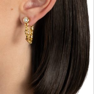 Asterales Chain Linked Front Back Earring