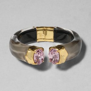 Bonbon Crystal Lucite Hinge Bracelet- Dune