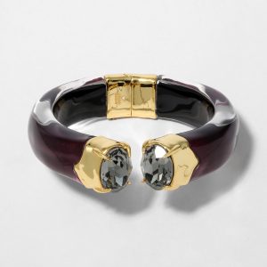 Bonbon Crystal Lucite Hinge Bracelet- Black Cherry