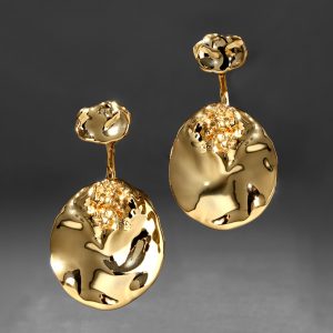 Brut Gold Coin Front Back Earring