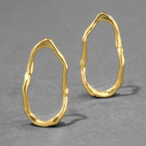 Brut Gold Open Link Post Earring