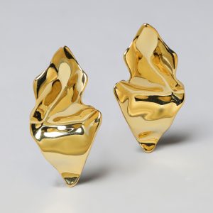 Crumpled Small Post Earring- Gold