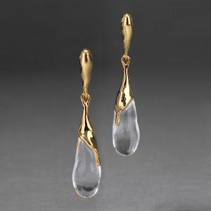 Liquid Lucite Teardrop Post Earring- Clear