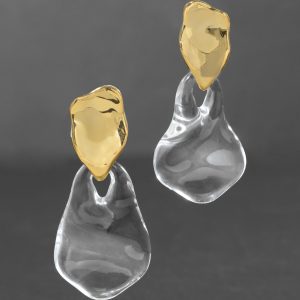 Liquid Lucite Wafer Post Earring