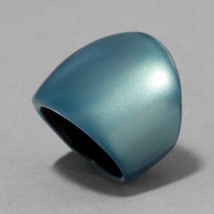 Lucite Block Ring- Metallic Sky