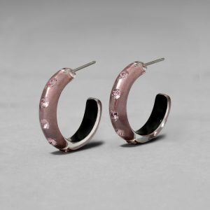 Lucite Crystal Hoop Earring- Dusty Rose