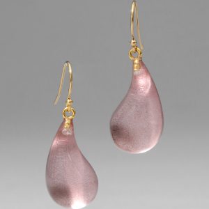 Lucite Dewdrop Earring- Dusty Rose