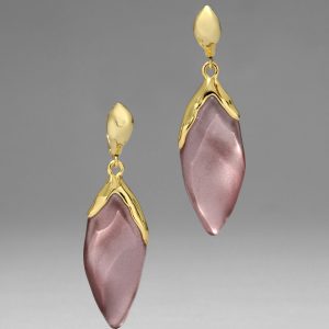 Lucite Petal Leverback Earring- Dusty Rose