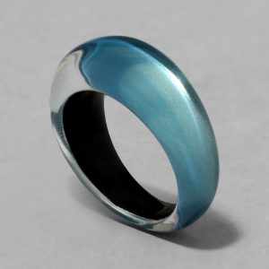 Lucite Tapered Ring- Metallic Sky