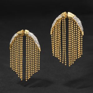 Solanales Crystal Fringe Front Back Earring