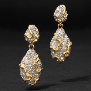 Solanales Crystal Pebble Double Drop Earring