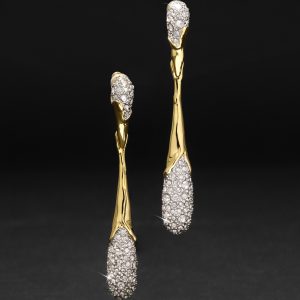 Solanales Linear Crystal Teardrop Earring
